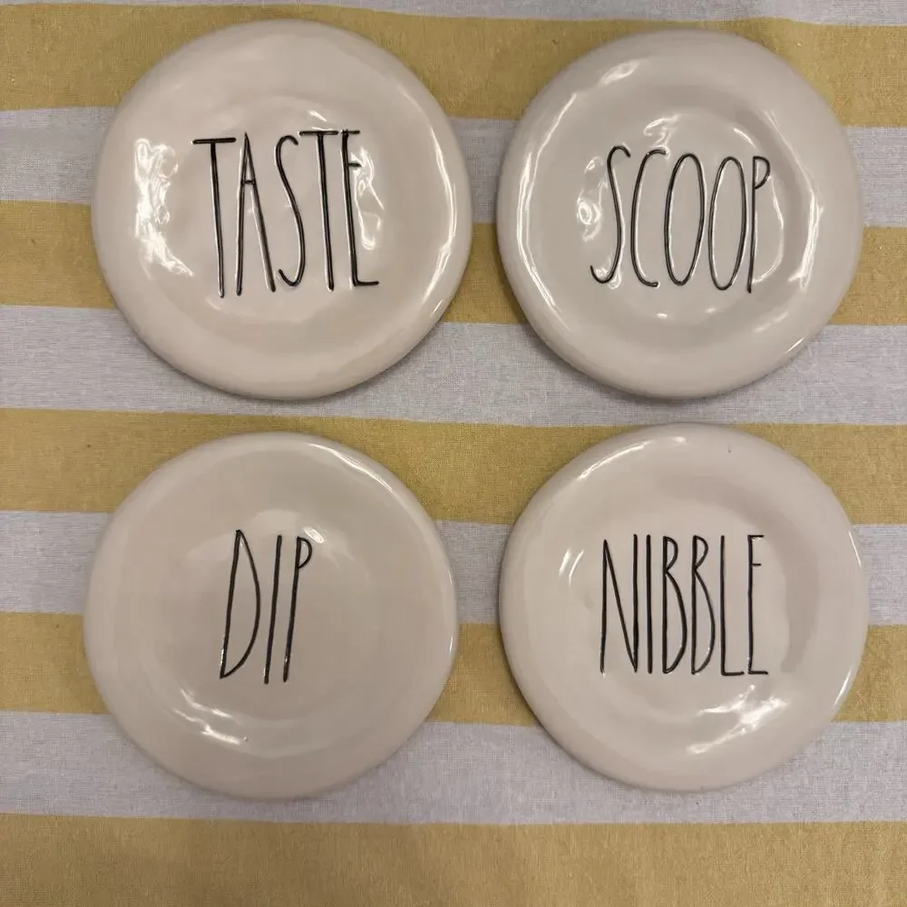 Rae Dunn Round Appetizer Dessert Plates 6